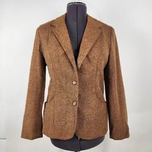 Vintage Salem USA Brown Wool Blend Blazer Womens Size 13/14